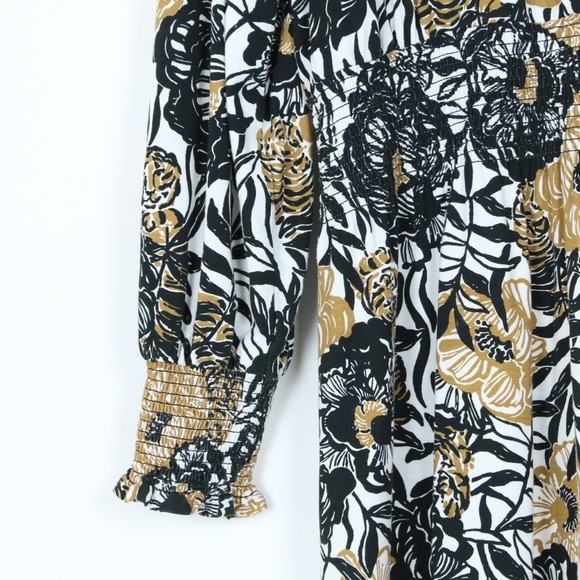 Lilly Pulitzer Black and Gold Floral Long Sleeve Dress - Picture 5 of 13